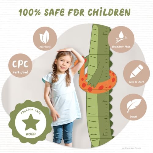 Personalized Name Kids Height Wall Chart - Crocodile Wood Height Chart - Image 3
