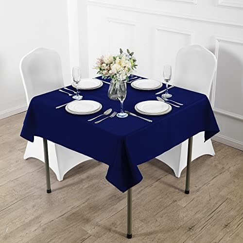 Fokitut 2 Pack Waterproof Square Tablecloth, 90x90 Inch, Stain Resistant and Wrinkle Polyester Table Cloth, Fabric Table Cover for Kitchen Dining, Wedding, Party, Holiday Dinner-Royal Blue - Image 5