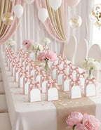 AmazingSpark 50 Pcs White Rose Gold Mini Gift Bags Bulk 6.3 x 3.9 x 2.8 Inch Party Favors Elegant Small Gift Bags with Handles and Ribbon Bows for Wedding Birthday Bridal Baby Shower Party Favors - Image 4