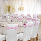 Babenest 50PCS Spandex Chair Sashes Bows with Buckle for Wedding Deco, Pink - Image 2