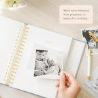 Sugar Paper Baby Keepsake Book, Memory Book from Pregnancy to First Year, Milestone Journal with Pocket Storage, Baby Shower Idea, Gender Neutral Gift, Cloth Hardcover, Rose Linen - Image 4