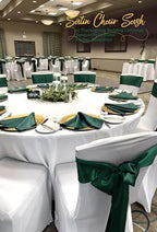 60 PCS Emerald Green Satin Chair Sashes, 7 x 108 Inch - Image 5