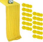 12 Pack Yellow Cheesecloth Table Runner 10Ft 23 x 120 Inch by RestfulGlow