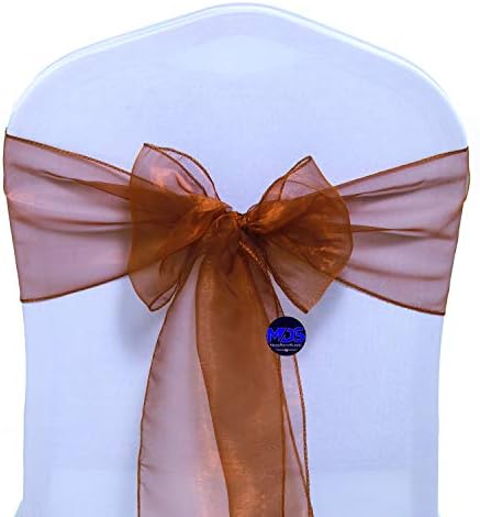 MDS Pack of 100 Organza Chair Sashes for Wedding & Event Décor – Bronze - Image 2