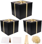 UoeRing 3 Pcs Large Gift Box Matte Black 12x12x11 Inch with Lid by Unknown