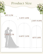 Wedding Arch, Metal Arch Backdrop Stand, White, 7.2FT, 6.6FT, 6FT - Image 2