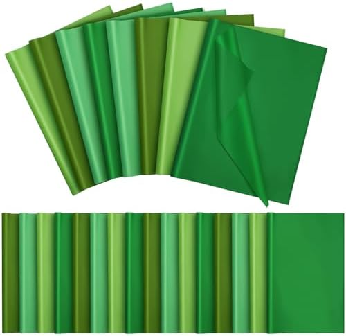 500 Sheets Green Tissue Paper Bulk 15 x 20 Inch for Football Game Day Gifts by Qilery