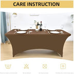 10-Pack 6ft Spandex Table Covers for Rectangle Standard Folding Tables - Wrinkle Resistant Stretch Tablecloths - Ultimate Fitted Table Protector for Parties, Banquet, Wedding - Image 6
