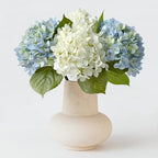 ZYTUYO 2PCS White & 2PCS 20" Light Blue Hydrangea Artificial Flowers Real Touch Faux Hydrangeas with Long Stem for Spring Home Decor Baby Shower Floral Arrangement Kitchen Party Wedding Xmas Decor by ZYTUYO