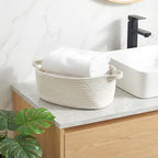 6Pcs Small White Woven Basket Valentines Empty Gift Basket - Image 5