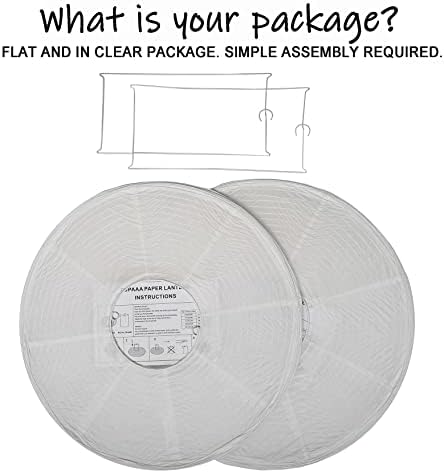 Paper Lantern Lights Hanging Drum Paper Lampshade, 2PCS 18 inch - Image 3