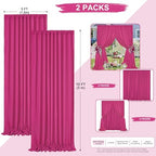 Hot Pink Backdrop Curtains 10ftx10ft Birthday Polyester Photo Drapes - Image 3