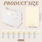 Qilery Halloween 50 Pcs Small White Gift Bags, Beige, 4.7 x 2.4 x 3.9'' - Image 2