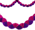 3D Paper Fan Garland Hanging Decor Birthday Baby Bridal Showers Bachelorette Party Supplies Pink Purple Decorations by Unknown