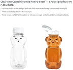 8 Ounce Plastic Squeezable Honey Bears with Sealable Flip Top Lids - BPA Free, Hand Wash Only (White, 12 Pack) - Image 4