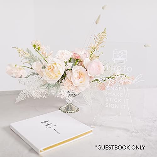 Andaz Press Personalized Wedding Guestbook with Gold Accents, Modern Design White Guest Sign in Guest Registry 120 Pages 8.5 X 8.5 Memories Book for DIY, Scrapbook, Photo Album - Image 3