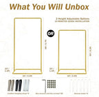 Wedding Welcome Sign Stand, Adjustable Linen Welcome to Our Wedding Sign Holder, Elegant Welcome Sign Easel with Hanging Straps for Seating Chart, Banner, Ceremony Decor (Gold, 54"-69") - Image 6