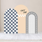 Set of 3 Racing Car Arch Backdrop Cover Track Checkered Spandex Stretchy Arch Cover for Boys Birthday Wedding Baby Shower Party Decoration (4ft,5ft,6ft,Fast ONE) - Image 2