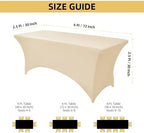 10-Pack 6ft Spandex Table Covers for Rectangle Standard Folding Tables - Wrinkle Resistant Stretch Tablecloths - Ultimate Fitted Table Protector for Parties, Banquet, Wedding - Image 4