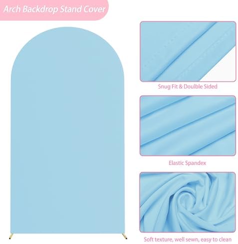 Arch Backdrop Stand and Cover Set, 7.2ft Arch Stand with Dusty Blue Cover - Image 4