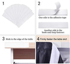 17ft Black Table Skirts for Rectangle Tables Polyester Table Skirt Desk Skirts Ruffle Tablecloth Skirt for Birthday Party Banquet Black Theme Party Wedding Bridal Shower Table Decorations - Image 4