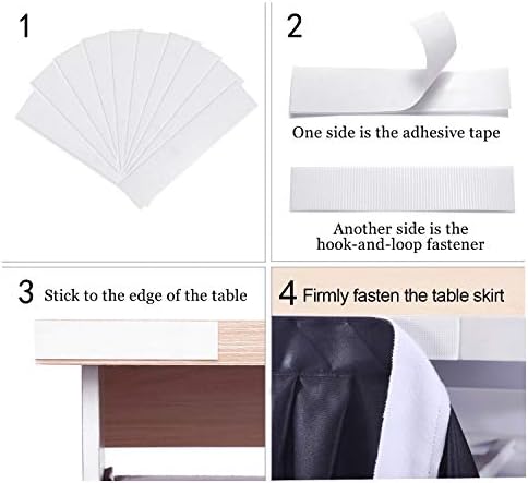 17ft Black Table Skirts for Rectangle Tables Polyester Table Skirt Desk Skirts Ruffle Tablecloth Skirt for Birthday Party Banquet Black Theme Party Wedding Bridal Shower Table Decorations - Image 4