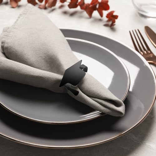 40 PCS Graduation Napkin Rings, 2026 Graduation Black Napkin Holders for Cloth Napkins Metal Napkin Holder Bulk for Graduation Party Supplies Graduation Table Decor - Image 5