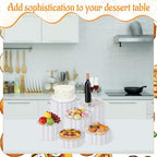 6 Pcs Buffet Risers Food Display for Buffet Table, Acrylic Foldable Cardboard Cake Stands for Dessert Cake Food Jewelry Parties Birthday Wedding Decoration - Image 4