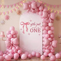 Breling Girls Just Wanna Be One Birthday Decor 6.6 ft Pink Bow Arch Cover by Breling