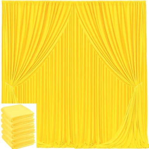 30x10ft Yellow Backdrop Curtain for Wedding Parties Wrinkle Free Fabric Yellow Drapes Backdrop Decoration for Baby Shower Birthday Photography Decoration 6 Panels, 5ft x 10ft by Gogoparti