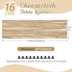 16 Pack Beige Cheesecloth Table Runners 20x120 Inch Gauze Table Runner Cheese Cloth 10FT Beige Table Runner Rustic Sheer Runner for Wedding Birthday Party Baby Shower Table Decor - Image 2