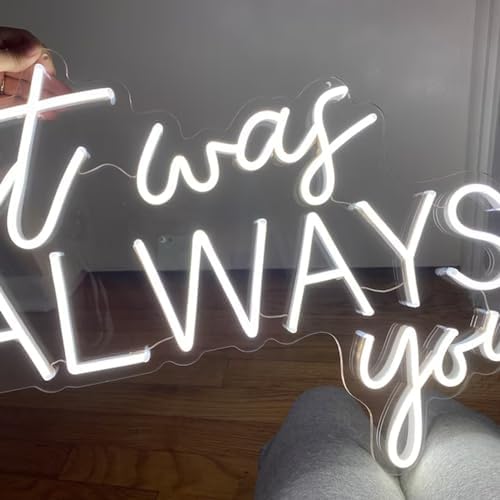 Super Large It was always you neon sign, neon name sign, wedding backdrop, wedding decor, above bed neon sign, neon wedding sign, custom neon sign Size:25inches - Image 7