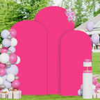 FOTSHARER Hot Pink Arch Cover Set of 3 Spandex Arch Backdrop Cover Pink (7.2FT, 6.6FT, 6FT) Wedding Arch Stand Covers for Chiara Backdrop Stand Covers for Birthday Party Banquet Indoor Outdoor Decor - Image 4