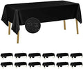 Fokitut 12 Pack Waterproof Rectangle Tablecloth, 60x102 Inch, Stain Resistant and Wrinkle Polyester Table Cloth, Fabric Table Cover for Kitchen Dining, Wedding, Party, Holiday Dinner-Black by BalsaCircle