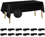 Fokitut 12 Pack Waterproof Rectangle Tablecloth, 60x102 Inch, Stain Resistant and Wrinkle Polyester Table Cloth, Fabric Table Cover for Kitchen Dining, Wedding, Party, Holiday Dinner-Black by BalsaCircle
