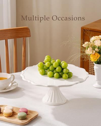 12" Cake Stand, Relief Round Dessert Cake Stand for 8-10 Inch Cake - Image 6