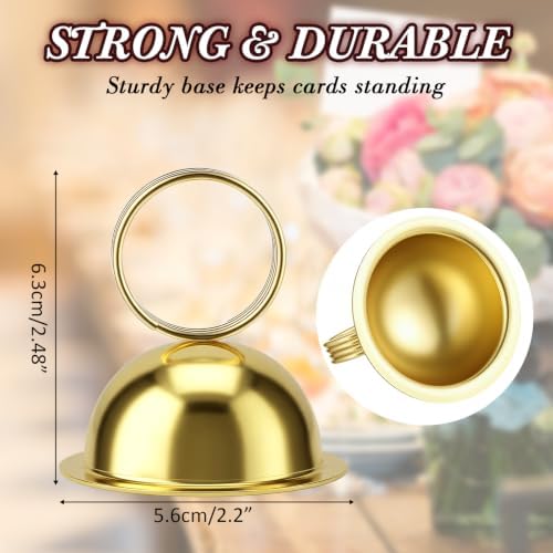 MorningRo 24 Pcs Table Number Stands, Metal Place Card Holders, Gold - Image 2