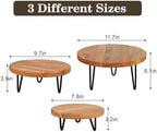 3 Pcs Buffet Risers, Wood Round Food Riser Dessert Table Display Stand Set for Party Wood Cupcake Stands Nesting Table for Home Decor (Natural) - Image 3