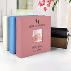 Small Personalized Baby First Year Feet Small Leatherette Photo Album Holds 100 Photos - Image 5