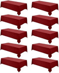 VidaFete 10 Pack 90 * 132inch Red Rectangle Tablecloth for 6ft Tables by VidaFete