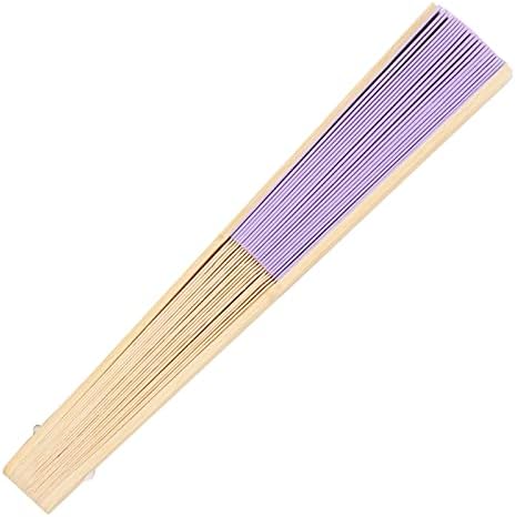 50pcs Paper Hand Fan with Organza Bags Bamboo Handheld Folding Fan DIY Decorative Wedding Party Favors (Light Purple) - Image 6