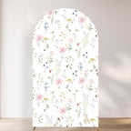 A Little Wildflower is on the Way Arch Backdrop Cover Pastel Pink Girl Baby Shower Party Floral in Bloom Fabric Arched Photo Booth Sign Spring Decorations 6ft by Unknown
