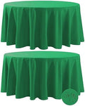 Fokitut 2 Pack Waterproof Round Tablecloth, 108 Inch, Stain Resistant and Wrinkle Polyester Table Cloth, Fabric Table Cover for Kitchen Dining, Wedding, Party, Holiday Dinner-Emerald by BalsaCircle