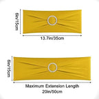 Gold Chair Sashes 50 Pack Spandex Stretch Chair Band Sashes with Buckles for Folding Chairs Wedding Party Reception Baby Shower Events Banquet Decorations - Image 2