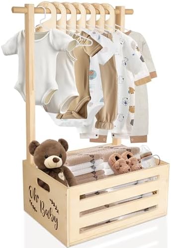 Wooden Baby Storage Crate Closet with Handles, Nursery Decor by Gleebixi