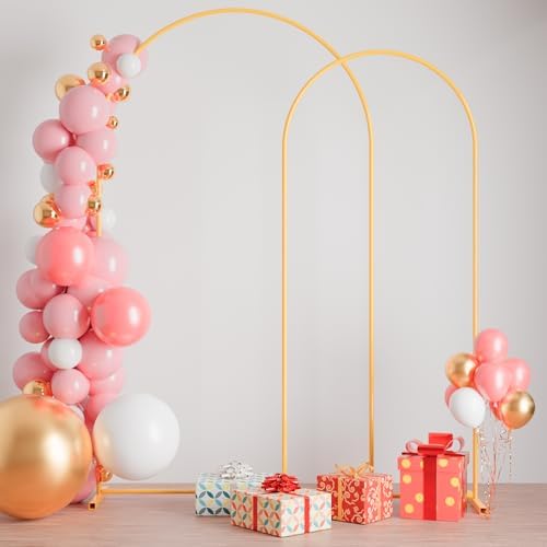 7.2FT+6FT Arch Wedding Arch Backdrop Stand, Heavy Duty Metal Arch Frame for Balloons, Flowers & Fabric, Event Decoration Stand for Ceremony, Party & Photos - Image 4