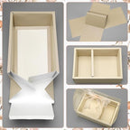 Honeydak 10 Pcs Cake Flower Clear Gift Boxes with Handle 4 in, Yellow, Bow - Image 3