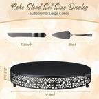 Wenqik 14 Inch Black Halloween Cake Stand with Cutter Spatula,Classic - Image 2