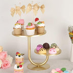 2-Tier Modern Cake Stand, Metal Cupcake Stand Dessert Trays of 10/8 Inch, Various Uses for Wedding, Graduation Party, Baby Shower, Home Decor, Throw Events and Parties(Gold) - Image 6