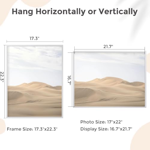 17x22 Metal Picture Frame, Aluminum Poster Frame with Real Glass, Silver - Image 2